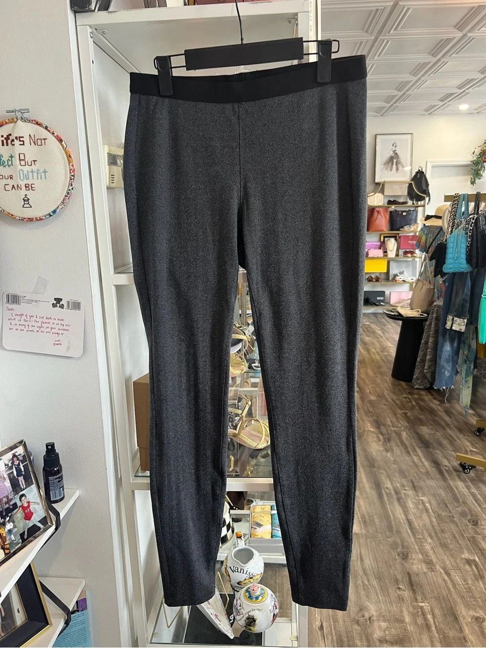 Eileen Fisher Shimmery Charcoal Ankle Leggings